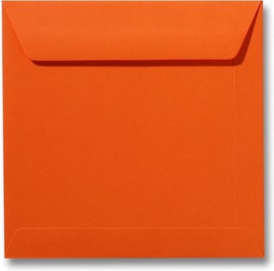 Envelop 17 x 17 Donkeroranje, 100 stuks
