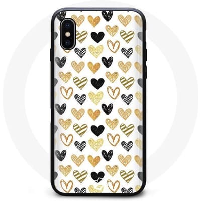 IPhone XS max hoesje Zwart Gouden Harten