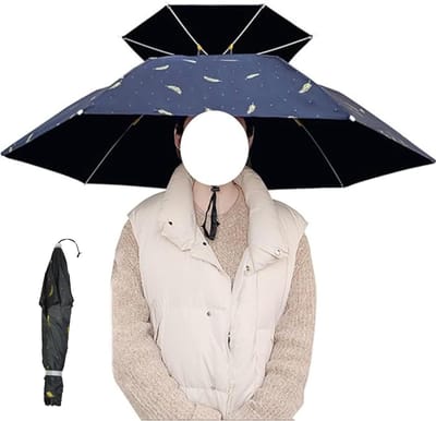 Vouwbare Vissershoed met Parasol, Handenvrije Zonnebescherming voor Buitenactiviteiten, Ideaal voor Wandelen en Strand