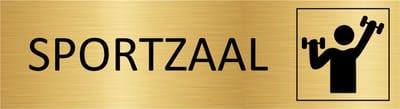CombiCraft deurbordje Sportzaal in goud met tape - 165 x 45 mm
