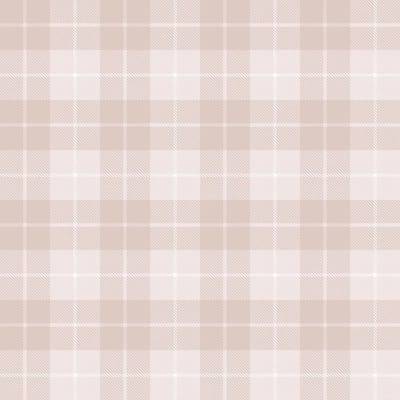 Behang - Schotse Ruit - Oudroze Roze Wit - Meisjeskamer Kinderkamer - Scandinavisch Klassiek - Vliesbehang - 0,53 x 10,05 M - Happy