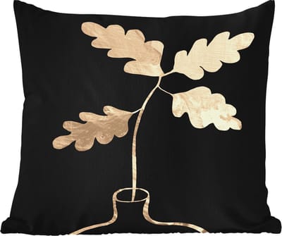 Tuinkussen - Bladeren - Goud - Luxe - 40x40 cm - Weerbestendig