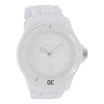 OOZOO Timepieces - Witte horloge met witte rubber band - C4341
