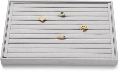 Sieraden Tray - Juwelendoos Organizer - Sieraden Opbergen - Stapelbaar Ontwerp - 35x24x3.2cm - Grijs
