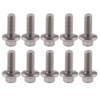 Dailygoods- Bout M6 Roestvrij Staal 304 - Flens-hexschroef - Meubelbeslag - Schroeven - 10 Stuks - Corrosiebestendig - Schroef