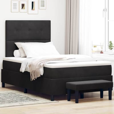 vidaXL - Boxspring - bed - met - hoofdeinde - Zwart - 200 - x - 120 - cm - Fluweel