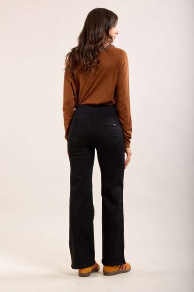 Toxik3 - Broek hoge taille jog denim zwart straight extra comfy