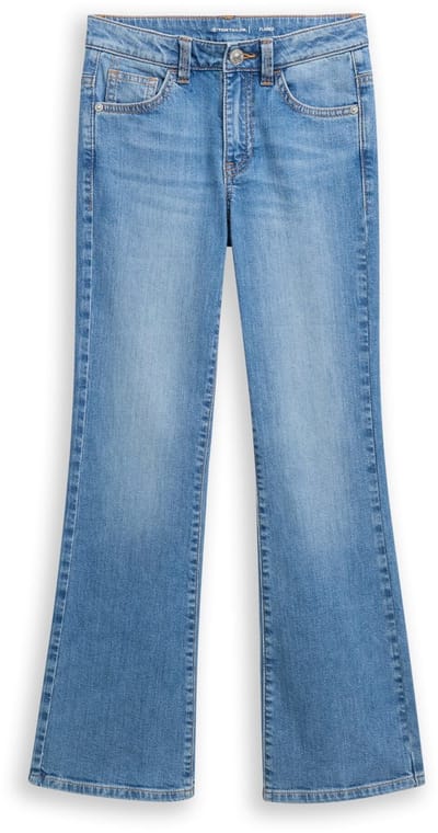 Tom Tailor - Flared-jeans met stretch - Maat 134 - mid stone bright blue denim