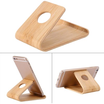 Universele Houten Bamboe Mobiele Telefoon Standaard Houder voor iPhone voor Samsung voor Xiaomi huawei 2018