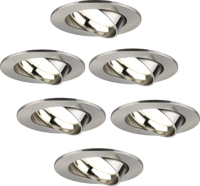 Ledvion - 6X LED Inbouwspot Rio - RVS - Dimbaar - 3W - 4000K - Ø85 mm