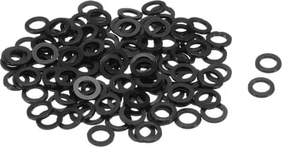 Dailygoods - QUARKZMAN Platte sluitringen van nylon, M5, 5 mm, diameter 8 mm, dikte 1 mm, gladde sluitringen van kunststof, afdichtring, zwart, 120 stuks