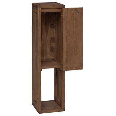 vidaXL - Badkamer - Zijkast - Naturel - 25 - x - 25 - x - 100 - cm - Massief - Teakhout
