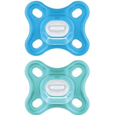 Sucette Physiologique MAM - Lot de 2 - Silicone Souple et Doux - Bleu/Vert