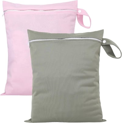 Waterdichte Waszakken Set van 2 - Herbruikbare Opbergtassen voor Reizen, Badpakken, Sportkleding en Luiers (40 x 30 cm)