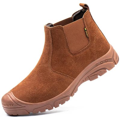 Onverwoestbare Sneakers Heren Werkschoenen Luxe Veiligheidsschoenen Heren Anti-Verplettering Anti-Punctie Werklaarzen Heren Industriële Schoenen 43 brown