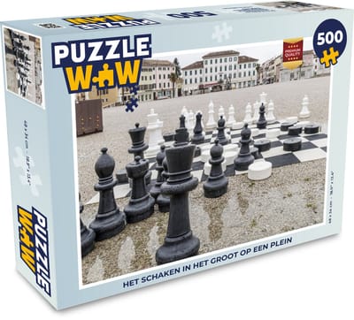 Puzzel Het schaken in het groot op een plein - Legpuzzel - Puzzel 500 stukjes
