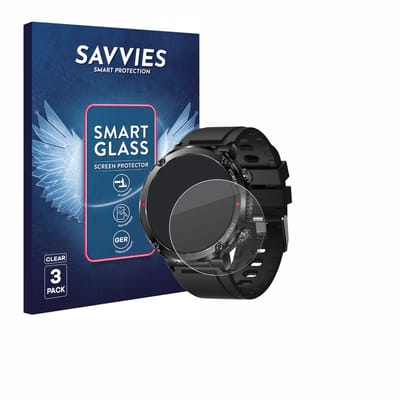 3 Stuks Savvies Screenprotector - geschikt voor LIGE Smartwatch 1.6" - beschermfolie glas transparant