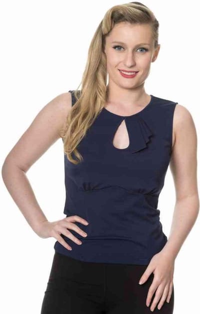 Dancing Days - BASIC INSTINCT Mouwloze top - S - Blauw