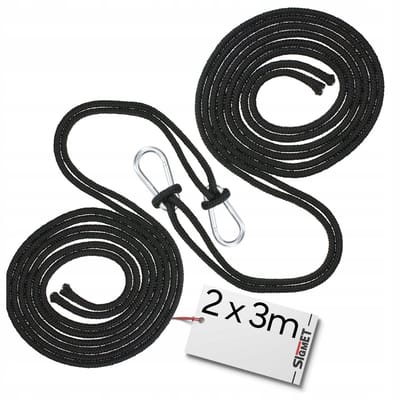 Hangmat & Schommel Ophangset: 2x 3m Banden, Haken & Karabijnhaken