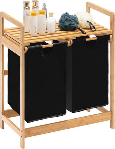Dubbele Wasmand - Wasmand 2 Vakken - Laundry Bag - 60L