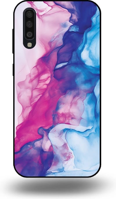 Smartphonica Telefoonhoesje Geschikt voor Samsung Galaxy A70s met Roze Blauw Marmer Opdruk - TPU Backcover Case Rose Blue Marble Design geschikt voor Samsung Galaxy A70s