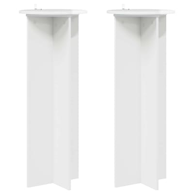 vidaXL - Plantenstand - 2 - st - Hoogglans - Wit - Ø40 - x - 100 - cm - Bewerkt - hout