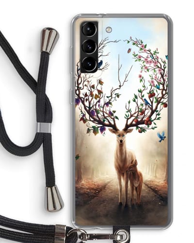 Case Company® - Hoesje met koord geschikt voor Samsung Galaxy S21 Plus hoesje met Koord - Seasons Change - Telefoonhoesje met Zwart Koord - Bescherming aan alle Kanten en Over de Schermrand