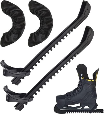 Set van 2 schaatsaccessoires, verstelbare schaatsbeschermers, elastische schaatskousen en bescherming voor ijshockeyschaatsen
