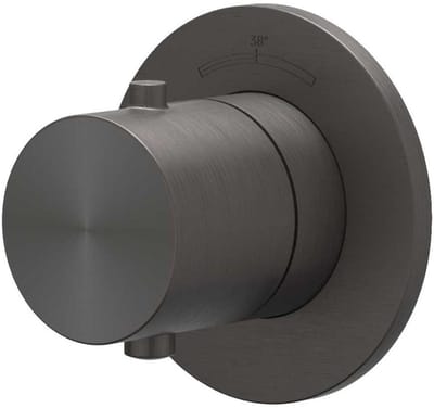 IVY Concord Afbouwdeel Inbouwthermostaat Symmetry met Rond Rozet - RVS 316 Geborsteld Carbon Black PVD