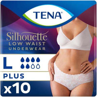 Voordeelverpakking 4 X TENA Silhouette Norm wit - Lage Taille - Large, 10st (795610)