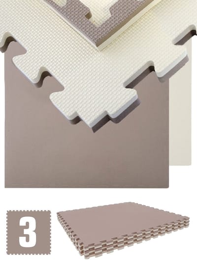 Fitnessmat 2,5 cm Dikte - Set 3 Tegels 90x90 cm EVA Schuim Kliksysteem - Vloerbescherming Thuisgym - Training Puzzelmat Schokabsorberend Comfort Krachttraining