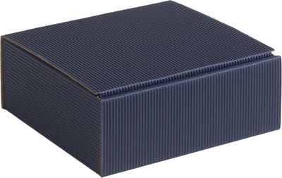 Geschenkdoos ribbelkarton 15x14x5,5cm DONKERBLAUW (100 stuks)