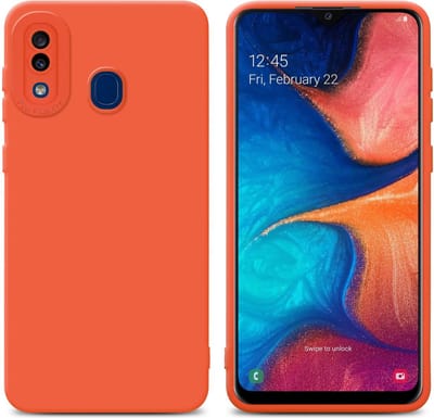 Cadorabo Hoesje geschikt voor Samsung Galaxy A20 / A30 / M10s in FLUID ORANJE - Beschermhoes gemaakt van flexibel TPU silicone Cover Fluid Case
