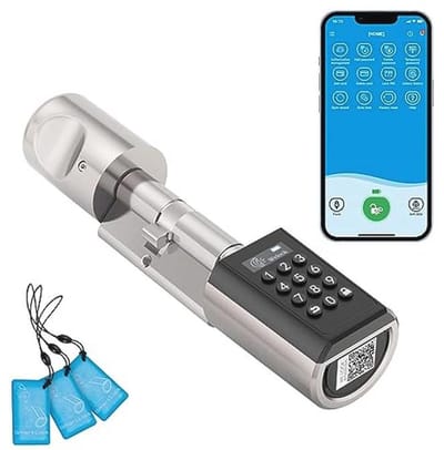 Elektronische Deursluitcilinder met Cijfercode en RFID-kaart voor Deuren 50-100 mm - Eenvoudige Installatie en Wifi Verbinding