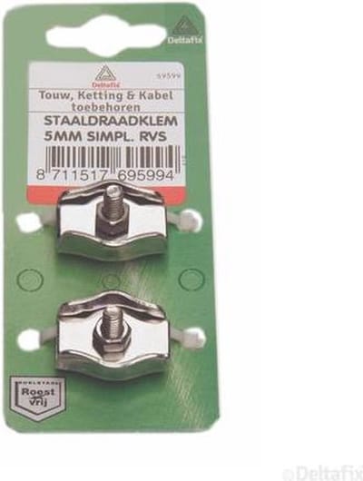 staaldraadklem 5mm simpl R.V.S