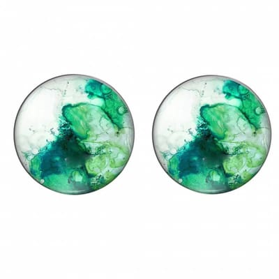 Clip oorbellen Arieen groen 2 cm