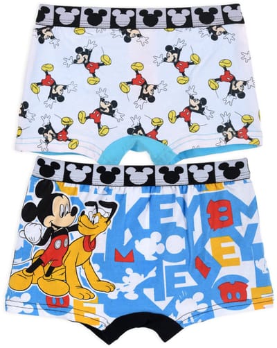 Disney Mickey Boxershorts - 6-8 jaar - Ondergoed - Onderbroek - 2 stuks - Voor kinderen - Mickey Mouse - Blauw/grijs