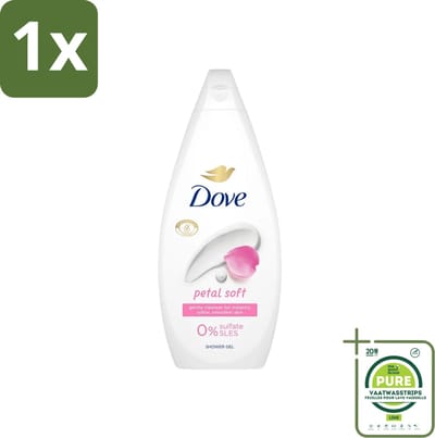 1 x Dove Petal Soft - Douchegel - Sulfaatvrij - 250 ml - Dove - Douchegel - Zachte Reiniging - Hydraterend - Sulfaatvrij