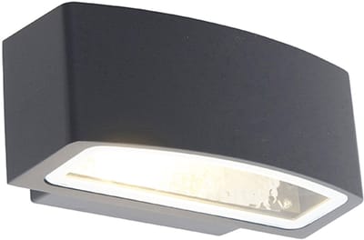 QAZQA latina - Moderne Wandlamp Up Down voor buiten - 1 lichts - D 120 mm - Donkergrijs - Buitenverlichting