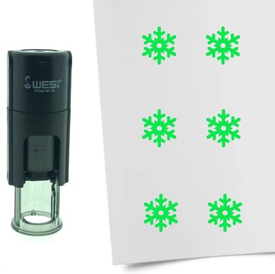CombiCraft Stempel Sneeuwvlok 10mm rond - groene inkt