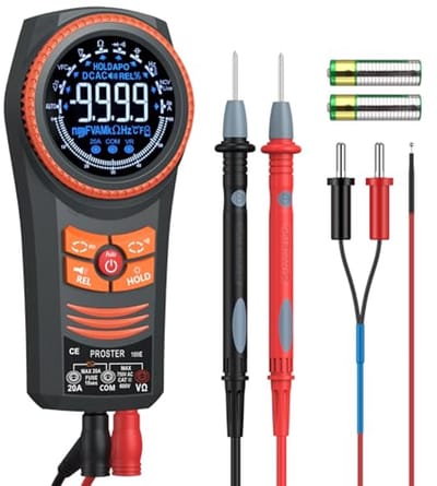 Multimeter TRMS 6000 - Automatische Range, DC/AC-spanning, Stroom, Temperatuur, Weerstand en Meer
