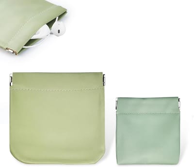 2 Stuks Hoofdtelefoon Opbergdoos PU Leer - Draagbare Waterdichte Beschermhoes voor Oordopjes en Kleine Accessoires