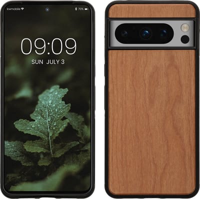 kwmobile telefoonhoesje geschikt voor Google Pixel 8 Pro - Hoesje met bumper in bruin - Backcover - hout
