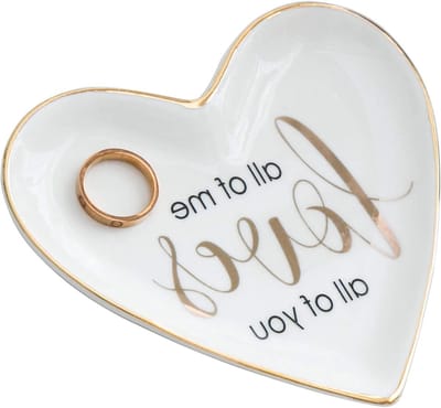 Sieraden Schotel - Sieraden Houder - Sieraden Opbergen - Hartvormig Decoratief - 5 Inch Breed - Wit