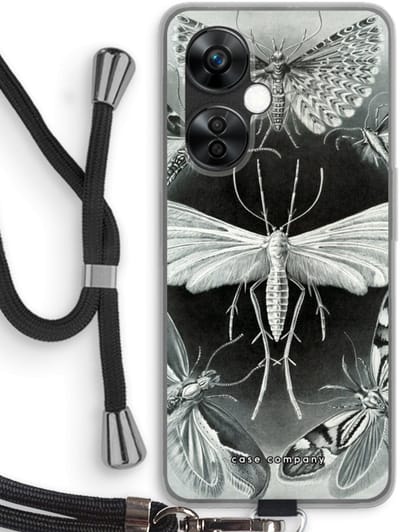 Case Company® - Hoesje met koord geschikt voor OnePlus Nord CE 3 Lite hoesje met Koord - Haeckel Tineida - Telefoonhoesje met Zwart Koord - Bescherming aan alle Kanten en Over de Schermrand