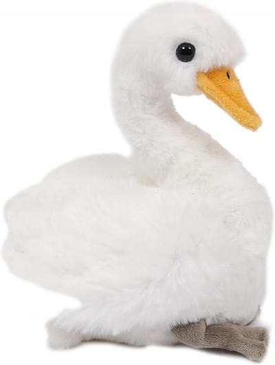 Pia Soft Toys Knuffeldier Zwaan - zachte pluche stof - wit - premium kwaliteit knuffels - Vogels - 18 cm - Zwanen