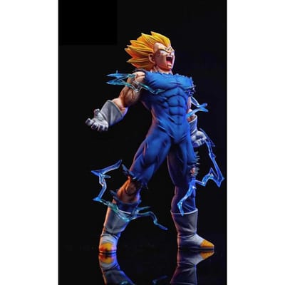 27cm Dragon Ball Z Majin Vegeta Anime Figuur Zelfvernietiging Super Saiyan Actiefiguren PVC Beeldje Model Speelgoed Cadeau blue