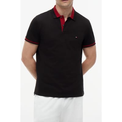 Tommy Hilfiger Contrast Collar Block Polo Black Taglia: S | Polo Outlet | Uomo | Nero
