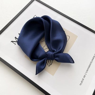 Mode 100% Echte Zijde Sjaal Dames Sjaals Wraps voor Dames Neckerchief Foulard Sjaals Pashmina Vrouwelijke Sjaal Hijab Bandana 2022 53x53cm black