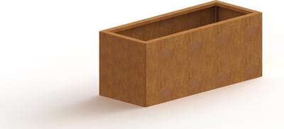 Cortenstaal plantenbak - Rechthoek - 100x40x60cm - Roestkleur - Met bodem - MySteel